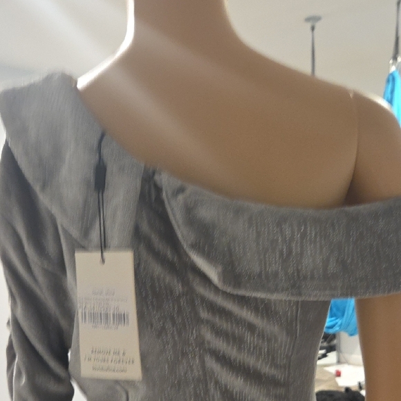 Lavish Alice Metallic Silver One-Shoulder Dress - Picture 9 of 16